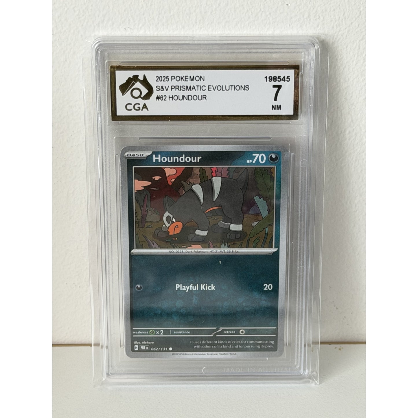 CGA GRADED CARD - 2025 POKEMON S&V PRISMATIC EVOLUTIONS #62 HOUNDOUR